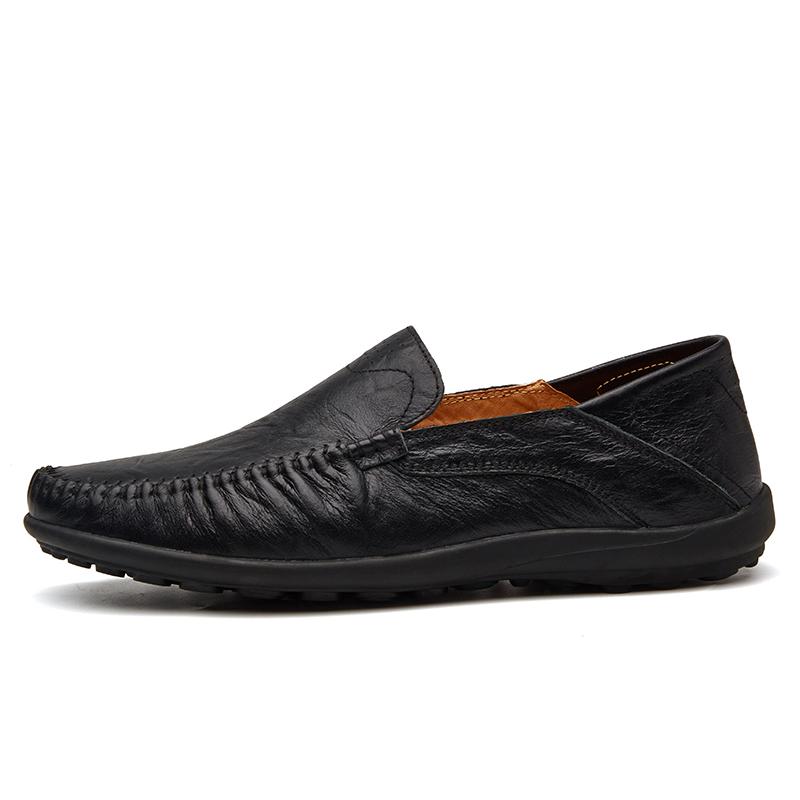 Spring Autumn Fashion Mens Loafer All-Match Shoes Genuine Leather Shoes Natural Breathable Comfortable Flats Comfy Moccasins