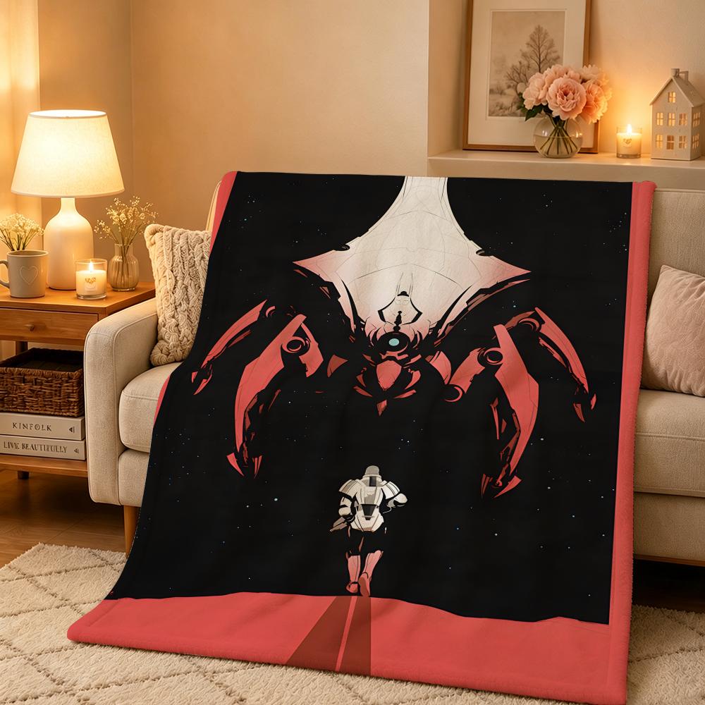 Game M-Mass Effect Throw Warm And Soft Suitable For Bedroom Living Room Sofa Bed Office Travel Camping 75X95CM