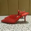 Fashion Brand Fashion Woven Mesh Beading Women Pumps Elegant Pointed toe Chic Thin High heels Summer Classic Slingback Office Lady Shoes