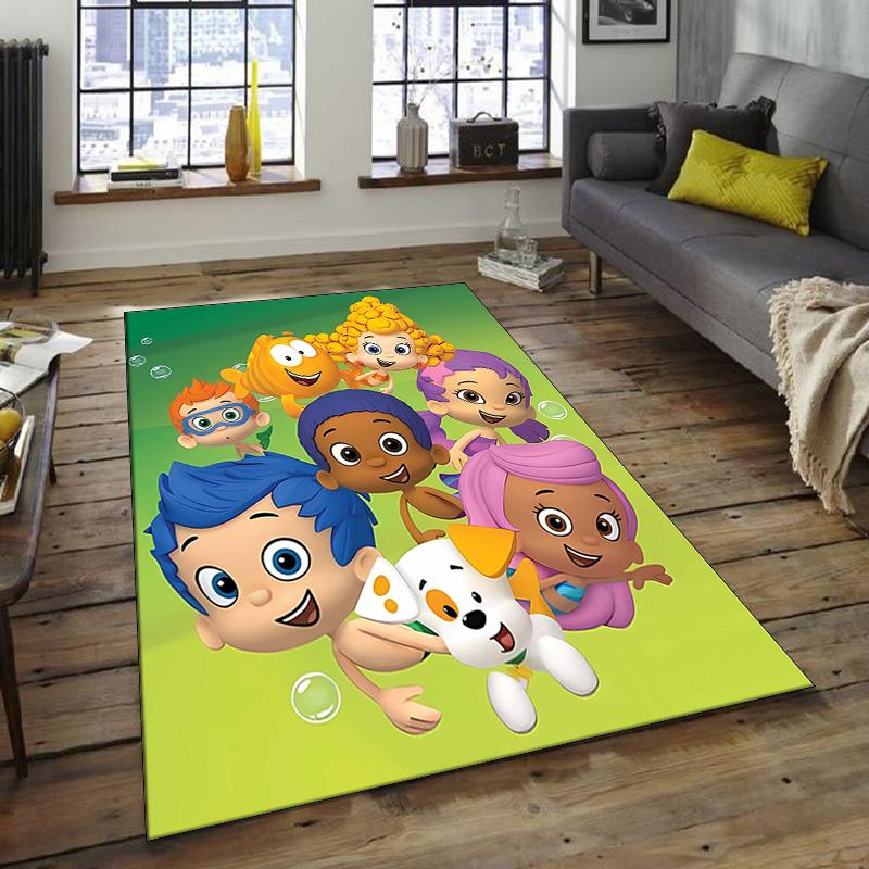 1pc Bubble guppies Design Area Rug - Non-Slip, Soft & Cozy Floor Mat for Living Room, Bedroom, Office - Indoor/Outdoor Decorative Carpet
