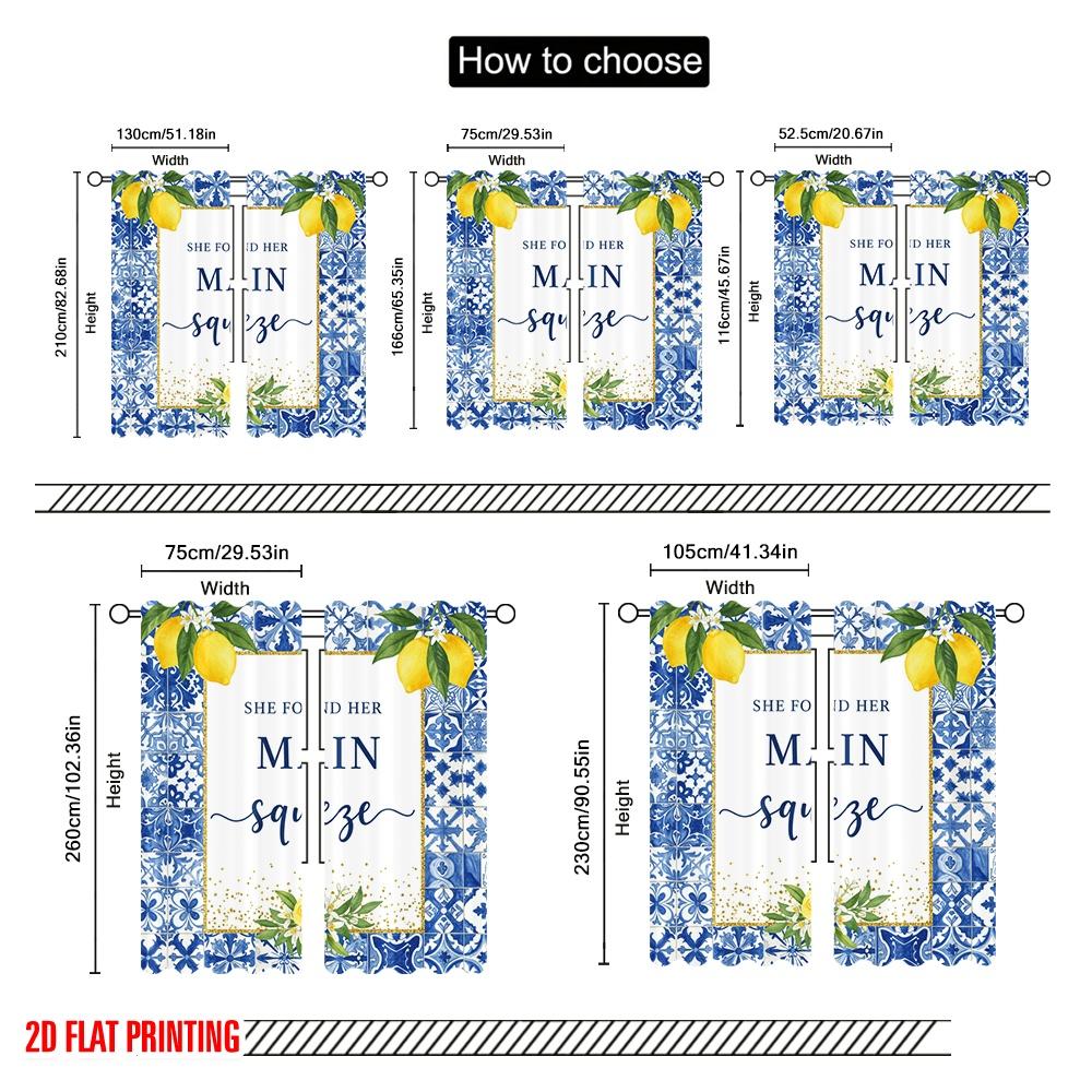 2pcs 2D flat printing Curtain She Found Her Main Squeeze_a Polyester Without Electricity Festive Holiday Use for Holiday Decor