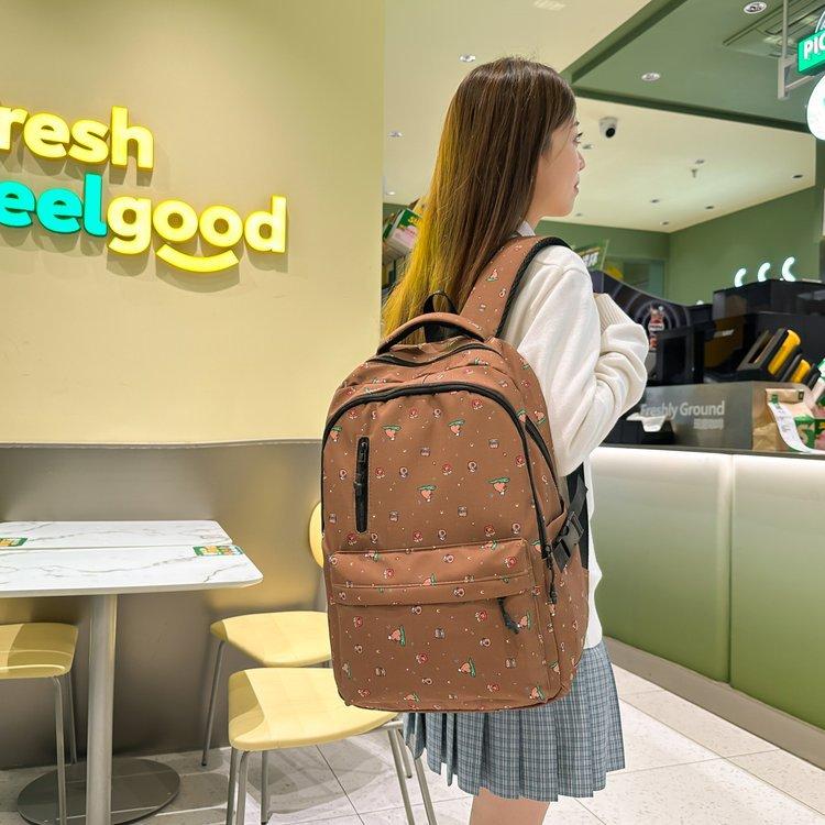 Schoolbag Korean version of the new niche Mori literary floral small fresh girl schoolbag junior high school student travel backpack