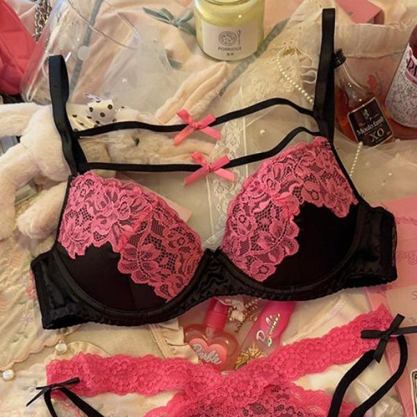 Sexy Dámské Podprsenky Růžové Bezdrátové Podprsenky pro Dívky Roztomilé Krajkové Bez zádové Podprsenky Měkké Prodyšné Spodní Prádlo pro Dámské Podprsenky Krásná Záda