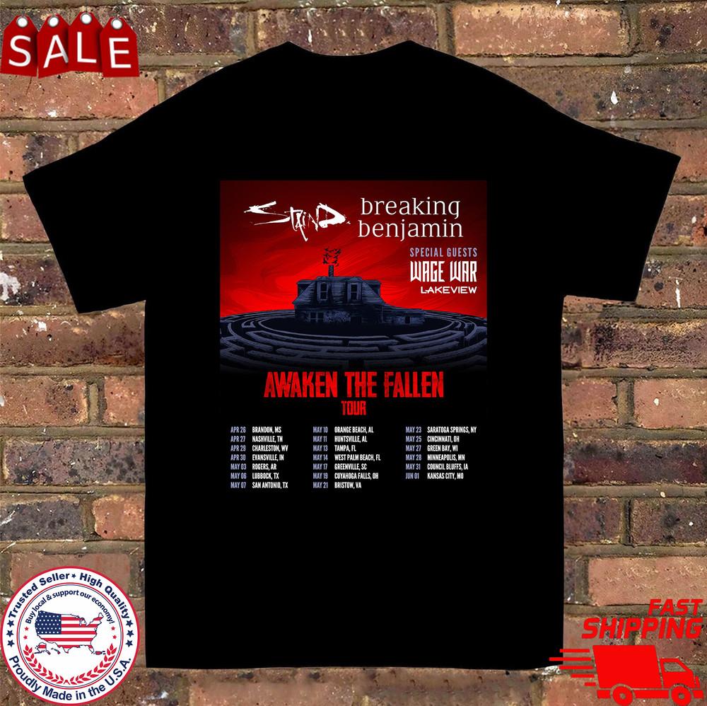 Staind Band Breaking Benjamin Tour 2025 T Shirt Full Size S-5XL TT419 Unisex T-Shirt XXL