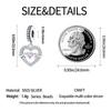 S925 Silver Heart Shaped Wings Pendant With Colorful Sparkling Zirconia DIY Jewelry Making Craft Accessories