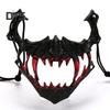 Half Face Mask Horror Halloween Costume Props Animal Skeleton Blood Mask with Elastic Straps for Halloween Cosplay Carnivals Masquerades