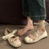 Square head flat sole shoes women's pink Mary Jane shoes small fragrant spring and summer casual French new ballet shoes shallow mouth