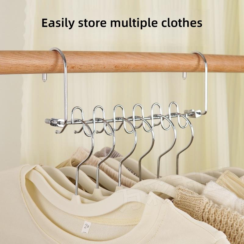 6-hole Clothes Hanger Organizer Space Saving Hanger Multi-function Folding Magic Hangers Drying Racks Scarf Clothes Storage NEW
