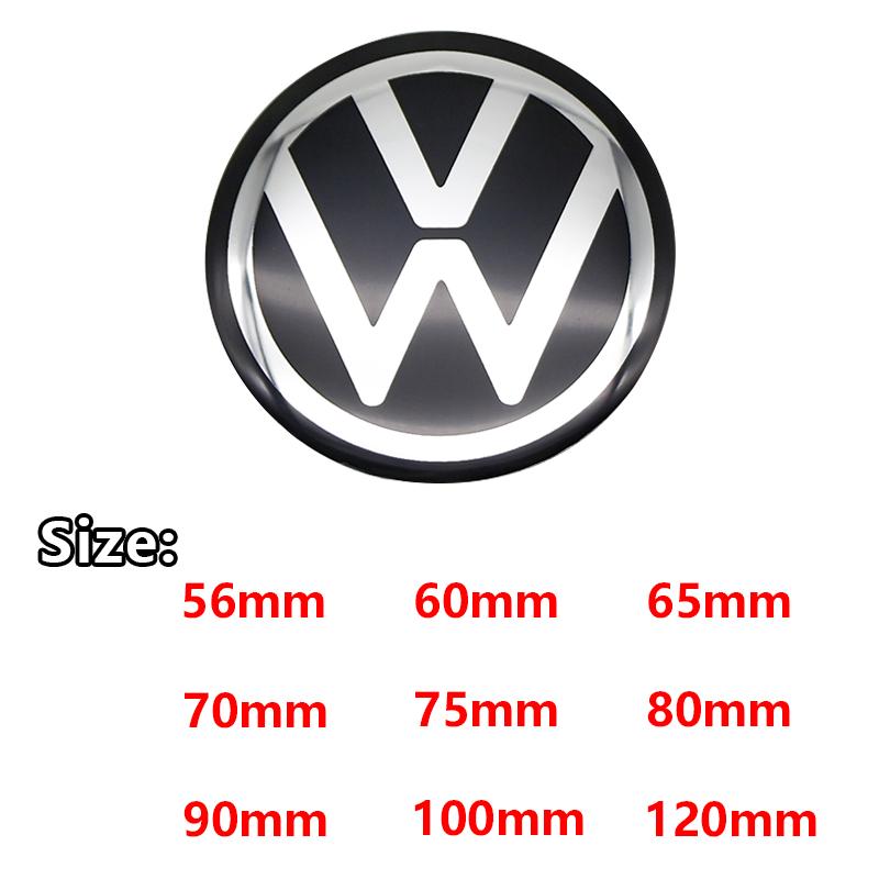 2026 Hot For VOLKSWAGEN VW 4Pcs 56/60/65/70/75/80/90/100/120mm 3D Car Wheel Stickers Center Hub Cap Emblem Badge Decal For VW GT