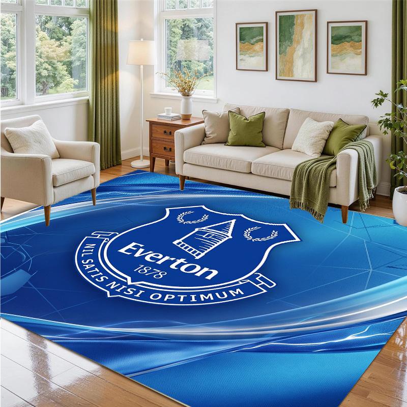 Everton Football Design Crystal Velvet Rug Soft Decorative Mat for Bedroom Entrance