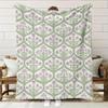 1pc Bohemian-style Purple and Green Floral Patterned Blanket, Machine Washable Polyester, Suitable for Bedrooms and Living Rooms