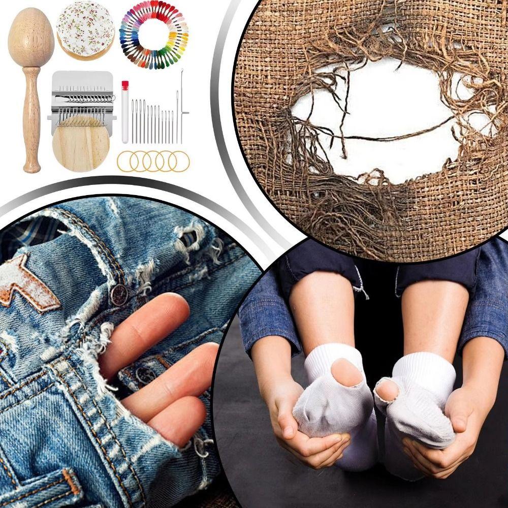 Weaving Loom Sock Darning Kit Egg/Mushroom Shaped Darning Egg for Socks  Clothing Mending
