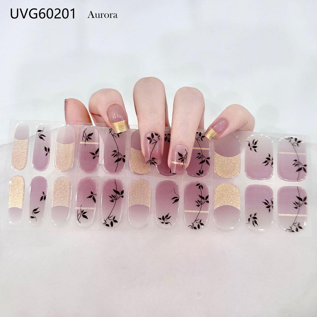 Transparent Nude UV Gel Nail Art Stickers: Semi-Cured, Semi-Baked Manicure Sheets