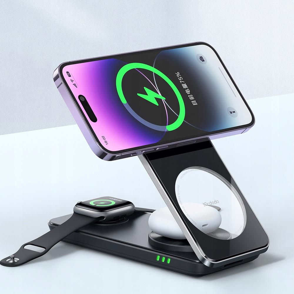 3In1 Qi Docking Station For Iphone, Airpods, Watch, White, Mcdodo