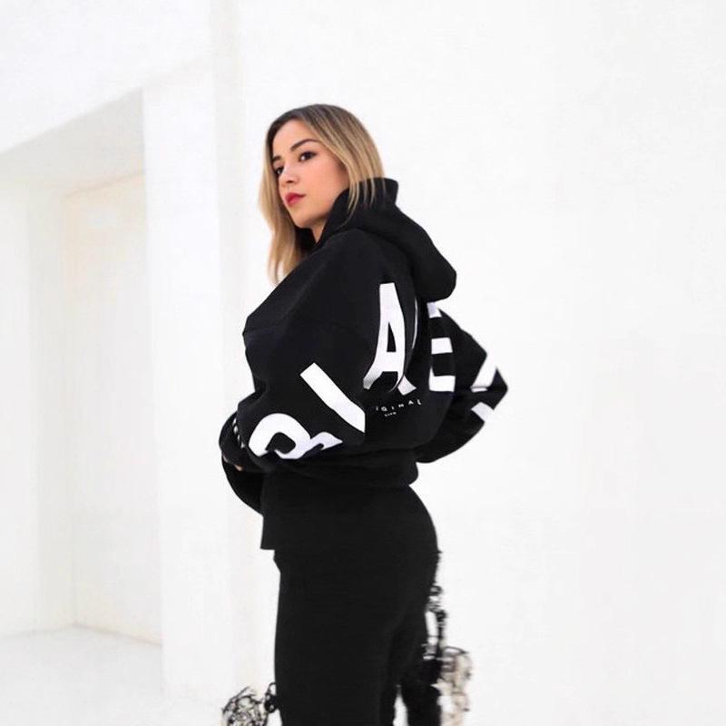 Damen-Kapuzenpullover-Sweatjacke mit großem Aufdruck und Fleecefutter, Frühling/Herbst 2025