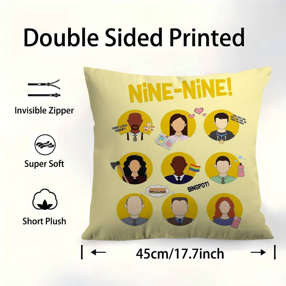 Sitcom BBrooklyn NineNine Pillow Covers Cartoon Sofa Decorative Home Doublesided Printing Short Plush Cute Cushion Cover