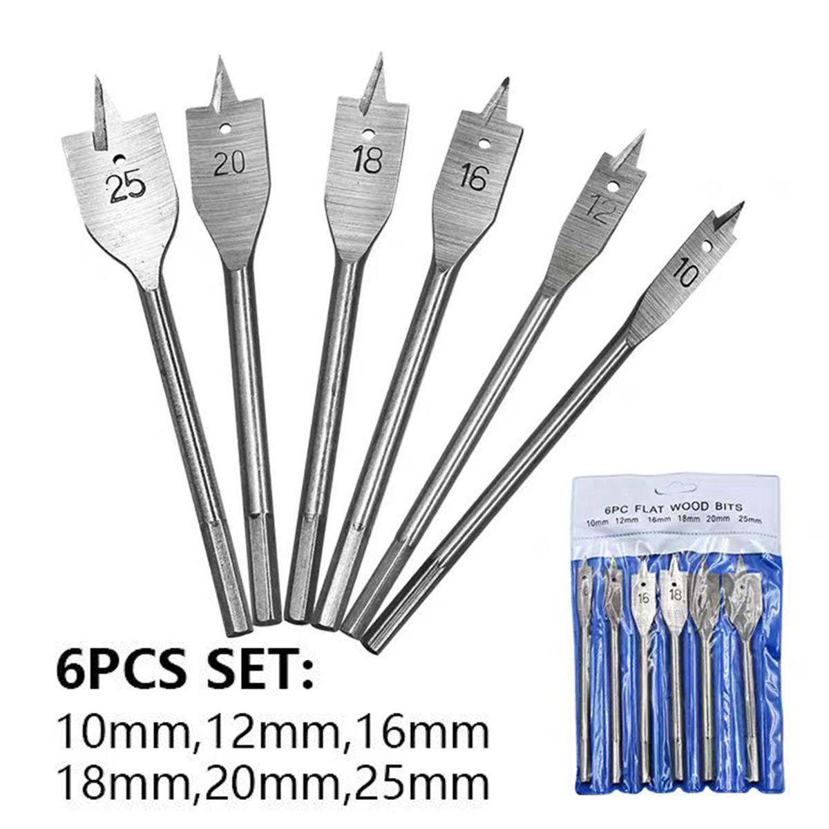 

Набор из 6 шт., трехгранное плоское сверло натурального цвета с шестигранной ручкой, открывалка для отверстий в дереве, сверло для деревянных досок, набор инструментов