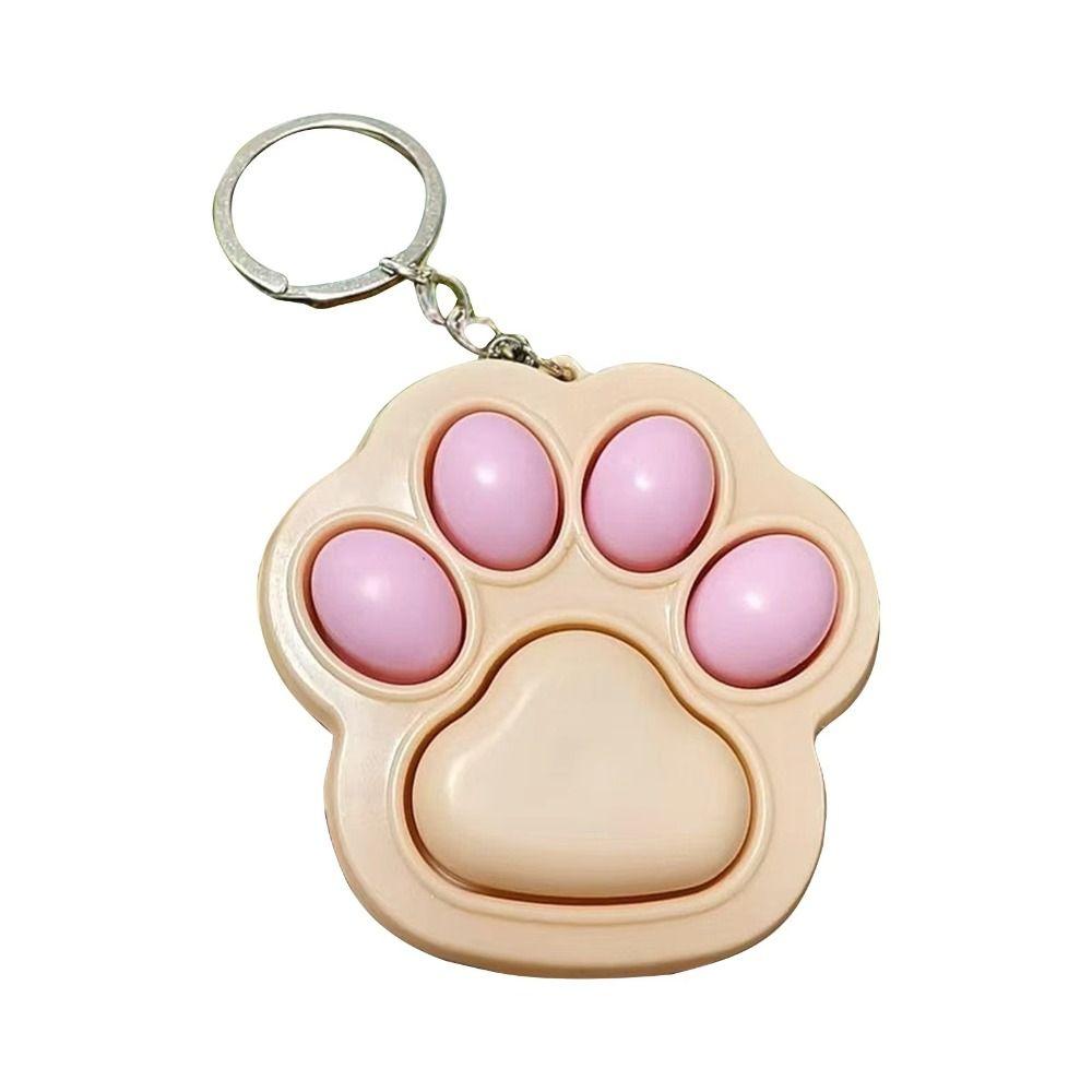 Cartoon Cat Claw Button Pendant Fingertip Toy Cat Paw Keyboard Creative Cat Paw Keychain  Kids Toy