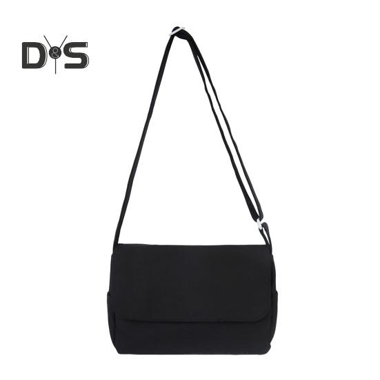 

Женская сумка через плечо с регулируемым ремешком в японском стиле преппи, однотонная, большая вместимость, застежка-молния, для путешествий, работы и учебы чёрный