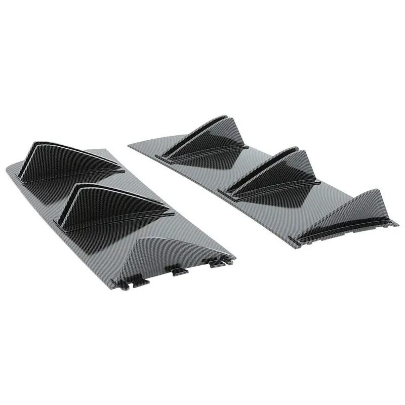 81.5 Cm Double Layer 10 Fins Car Rear Bumper Lip For Acura TL TLX NSX TSX Rear Shark Fin Style Curved Bumper Lip Diffuser