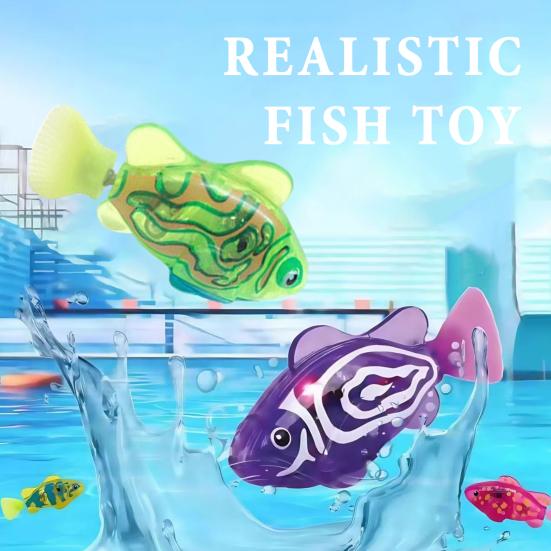 Swimming Fish Toy with LED Light Waterproof Battery Powered Simulation