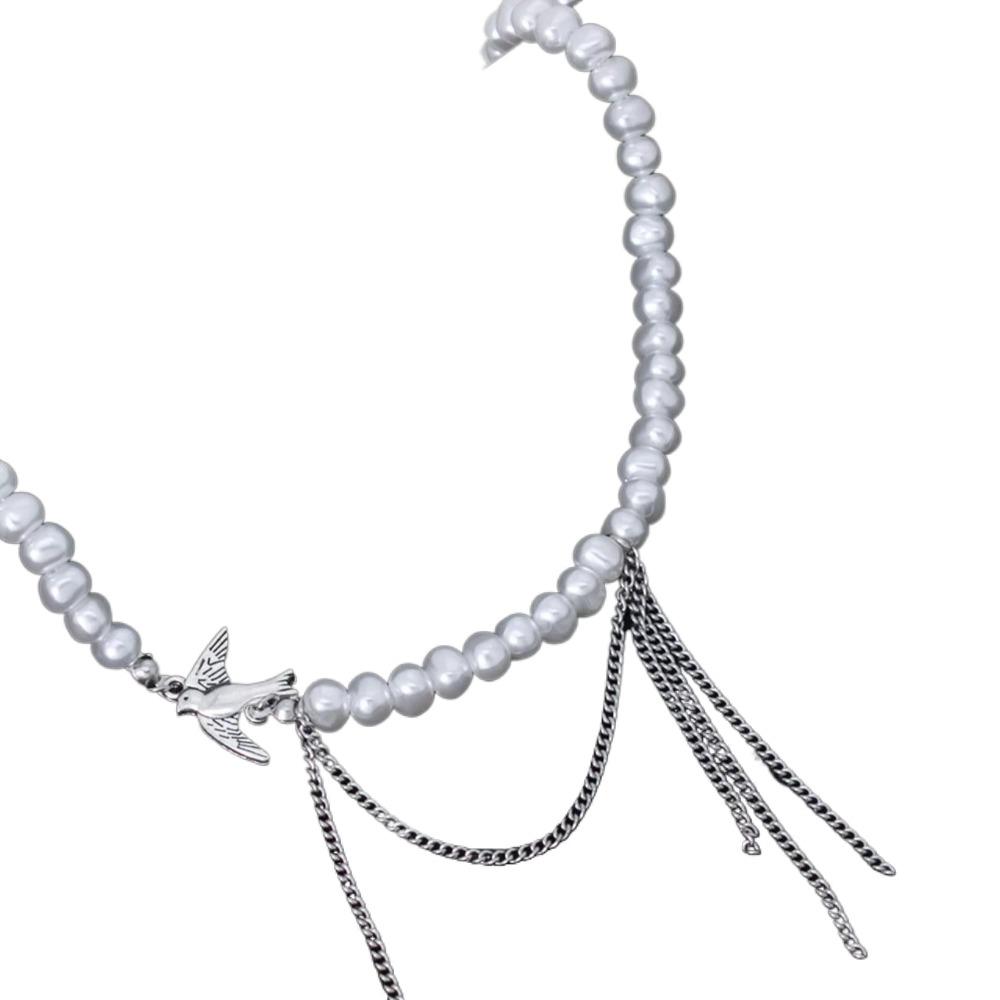 Swallows Women's Necklace Alien Clavicle Necklace Fashion Pendant Necklace  Music Festival Jewelry