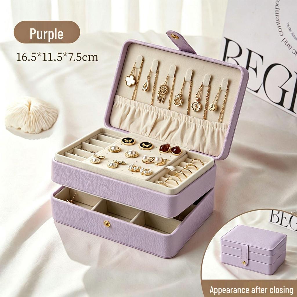 Multilayer Jewelry Storage Box for Necklaces, Rings, and Earrings