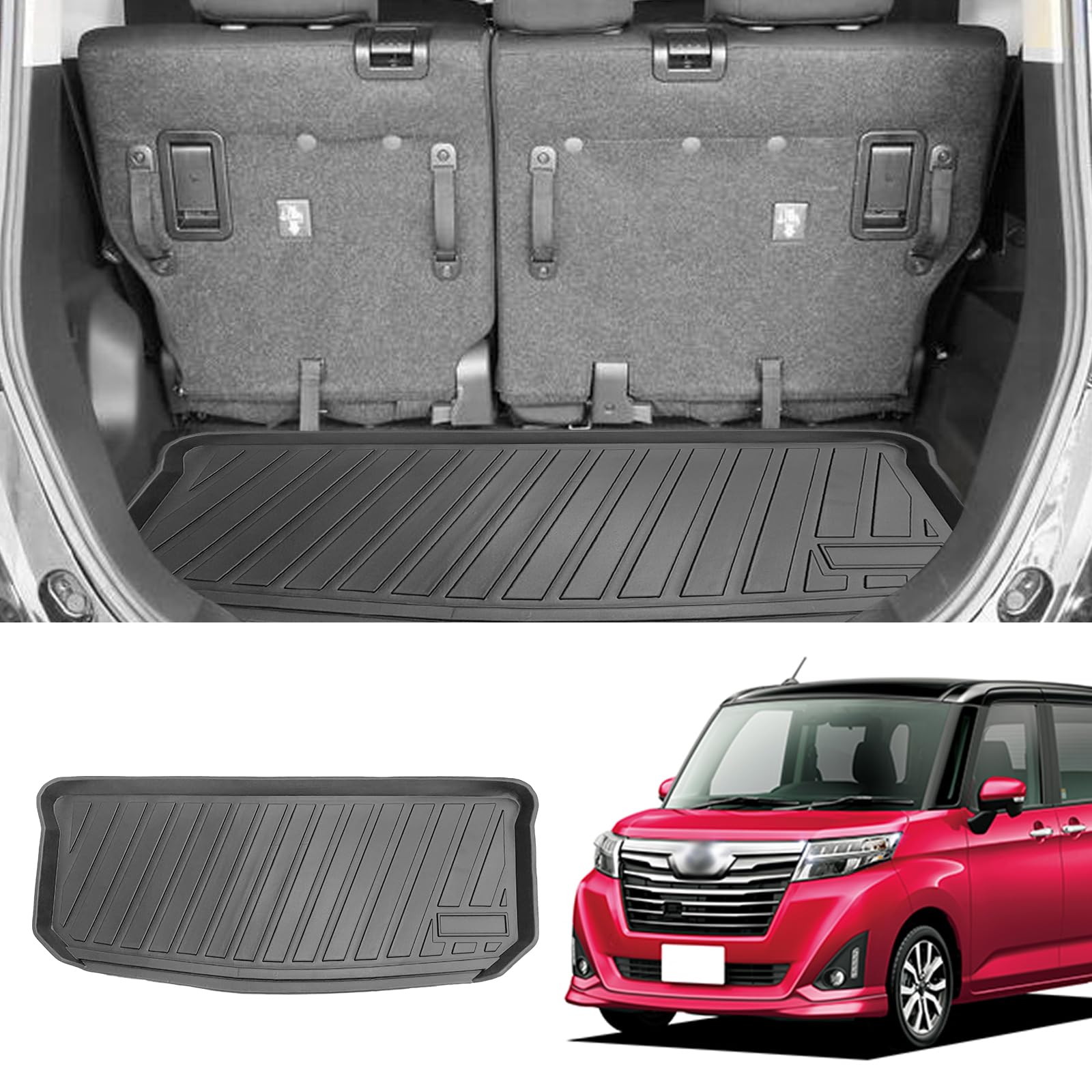 

Коврик в багажник BIGKON, Совместимый с Toyota Roomy, Сентябрь 2020 г. - настоящее время ROOMY Коврик для багажника, For ROOMY only (September чёрный