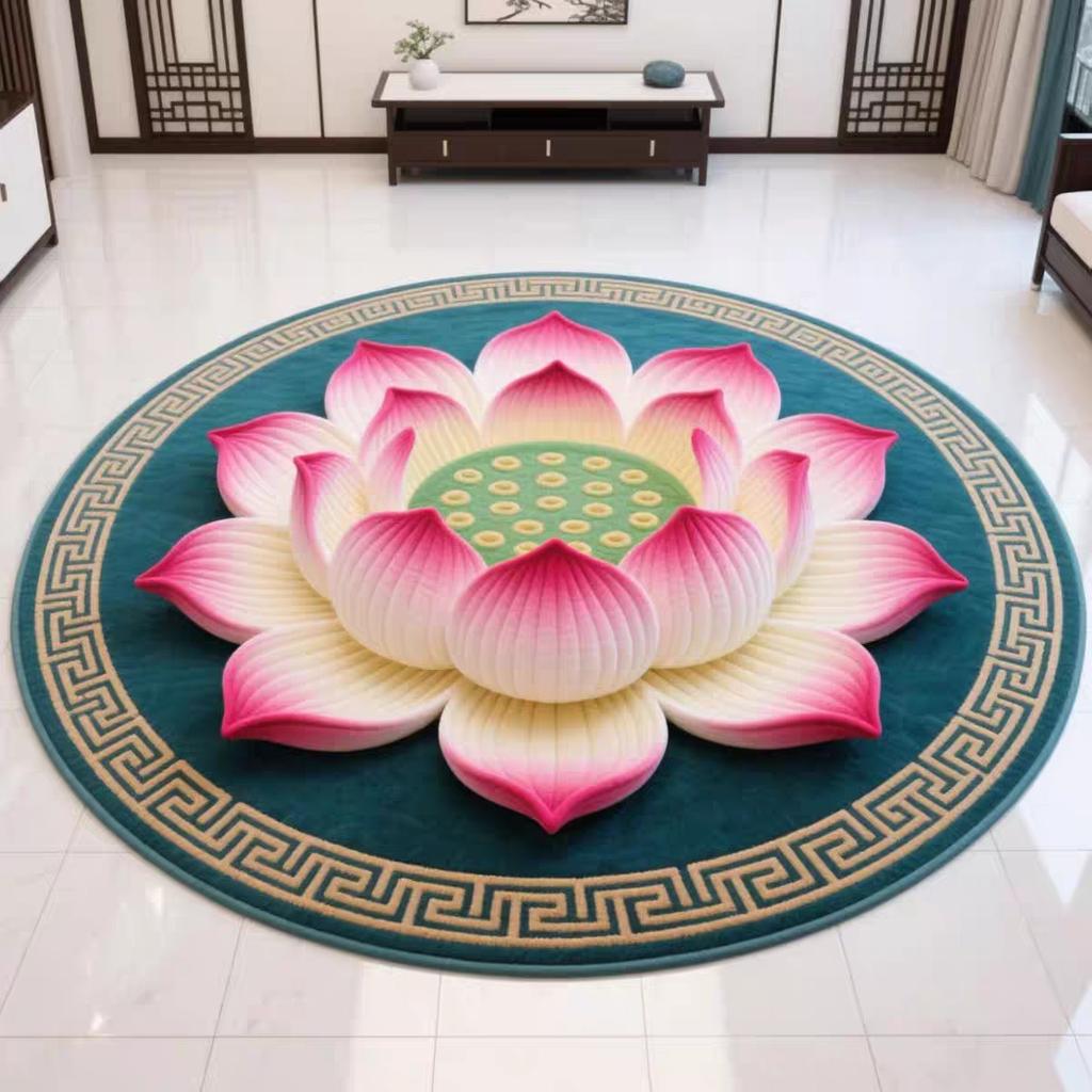 Chinese Lotus Carpet Home Mat Temple Kneeling Worship Lotus Living Room Meditation Mat Living Room