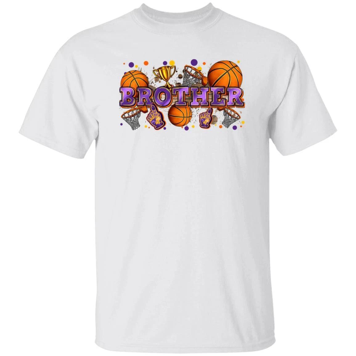 Basketball Brother T-Shirt Basketball player brother cheer team Unisex tee White 2XL