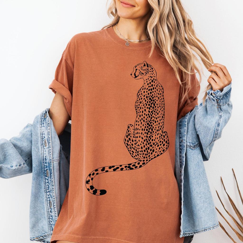 Leopard Graphic Comfort Colors Tshirt Cotton Comfortable Oversized Tee Funny Animal Harajuku Y2k Tops Streetwear Gift Clothes