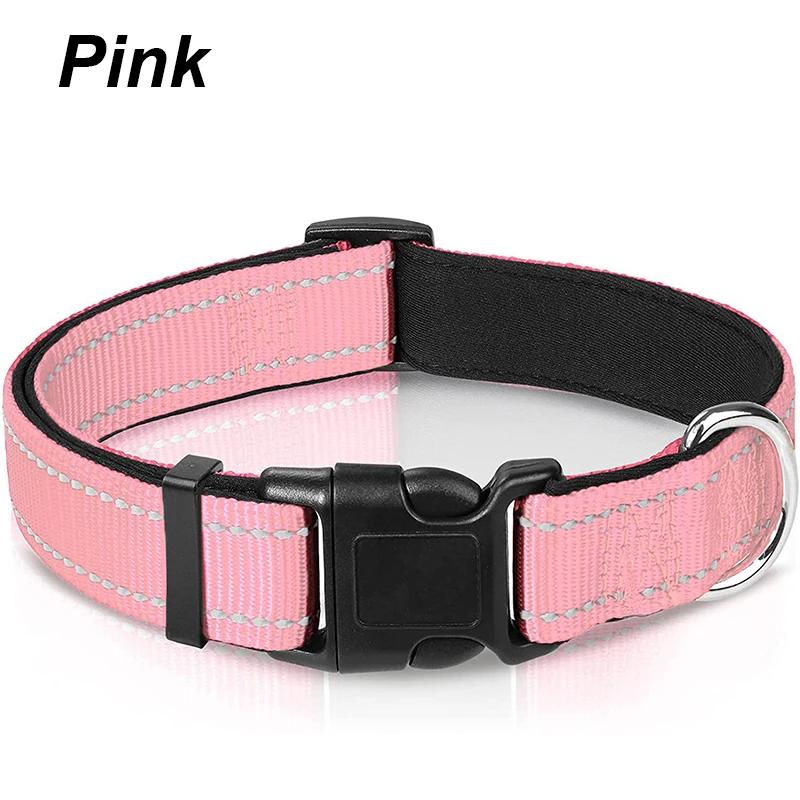 Reflective Dog Collar Sturdy Adjustable Pets Collar For Medium Large Dogs Soft Neoprene Padded Nylon for Medium Large Dogs