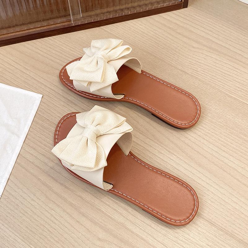 Women's Plus Size Round Toe Slippers - 2025 Fashion Butterfly Flower Sandals, Comfortable and Casual.