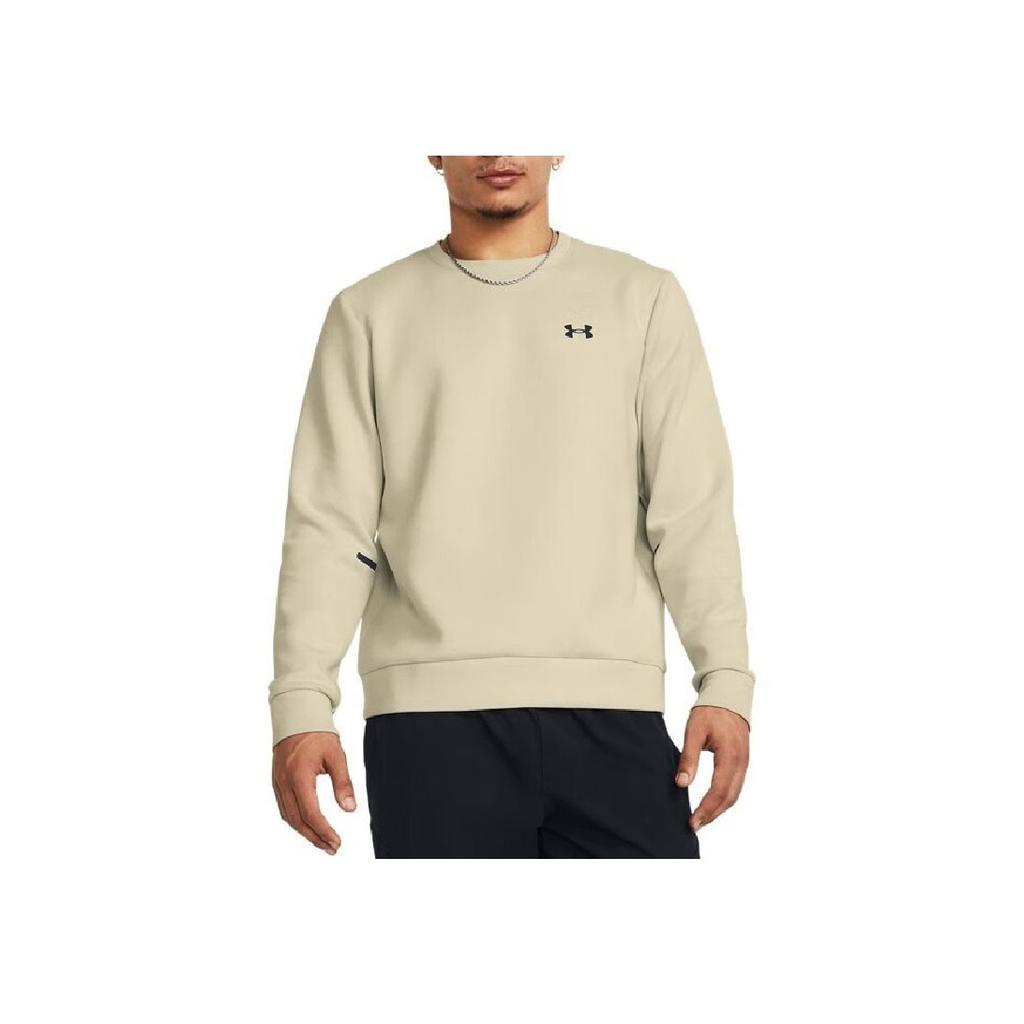 Under Armour Solid Color Training Crew Neck Long Sleeve Sweatshirt Men Sweatshirt Dusty-Pink Gray 1381688-273