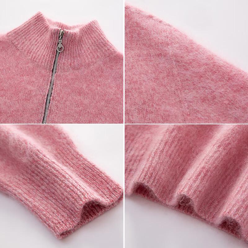 Qianbainian Women's Mock Neck Wool Blend Knit Sweater