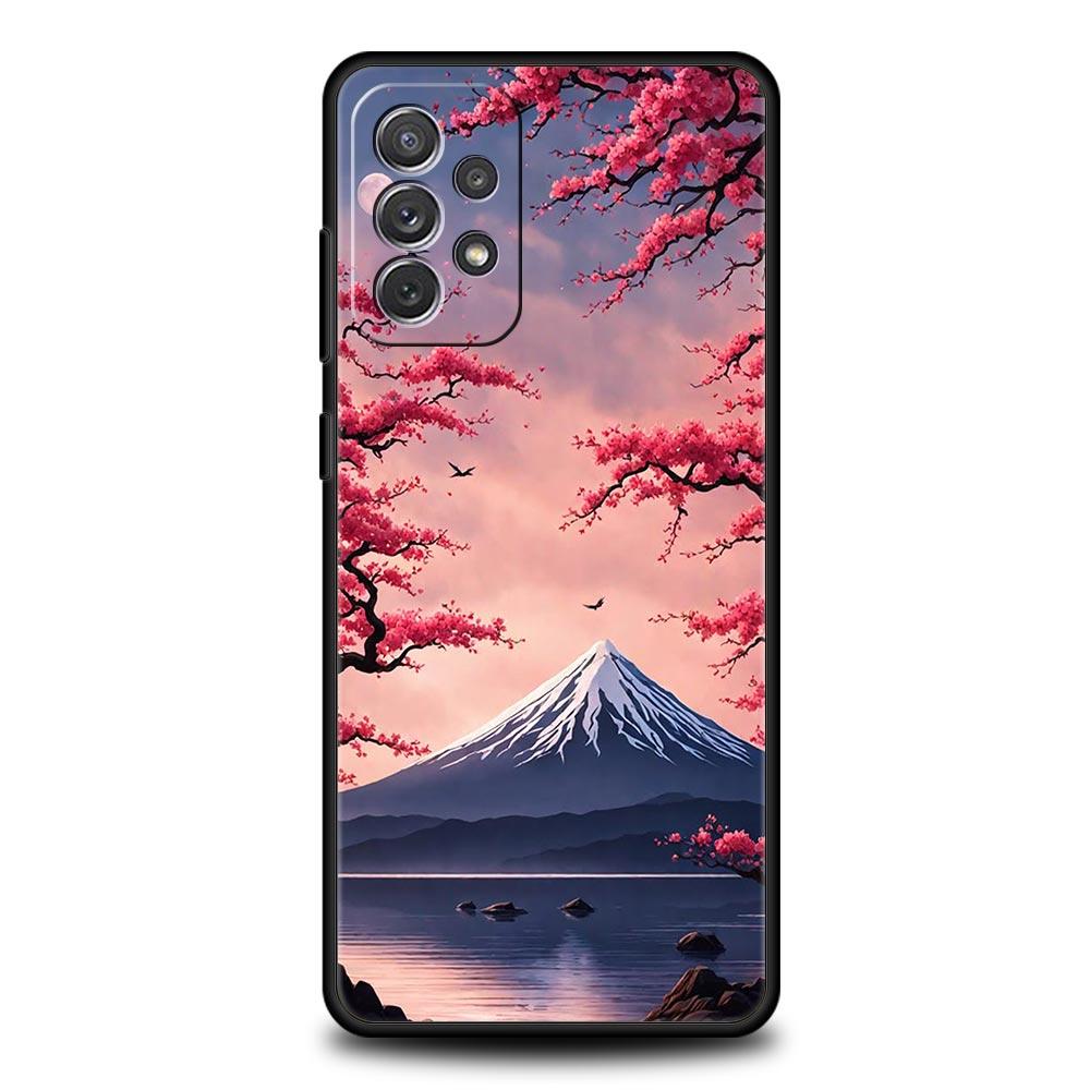 Japan Mount Fuji Painting Cherry blossom Phone Case For Samsung A17 A07 A55 A35 A25 A15 A05 A33 A21s A41 A73 A53 A51 A71 Cover