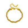 Gold Plated Two-Tone Twisted Mesh Link Bracelet – Dainty Minimalist Jewelry, Elegance Gift for Women