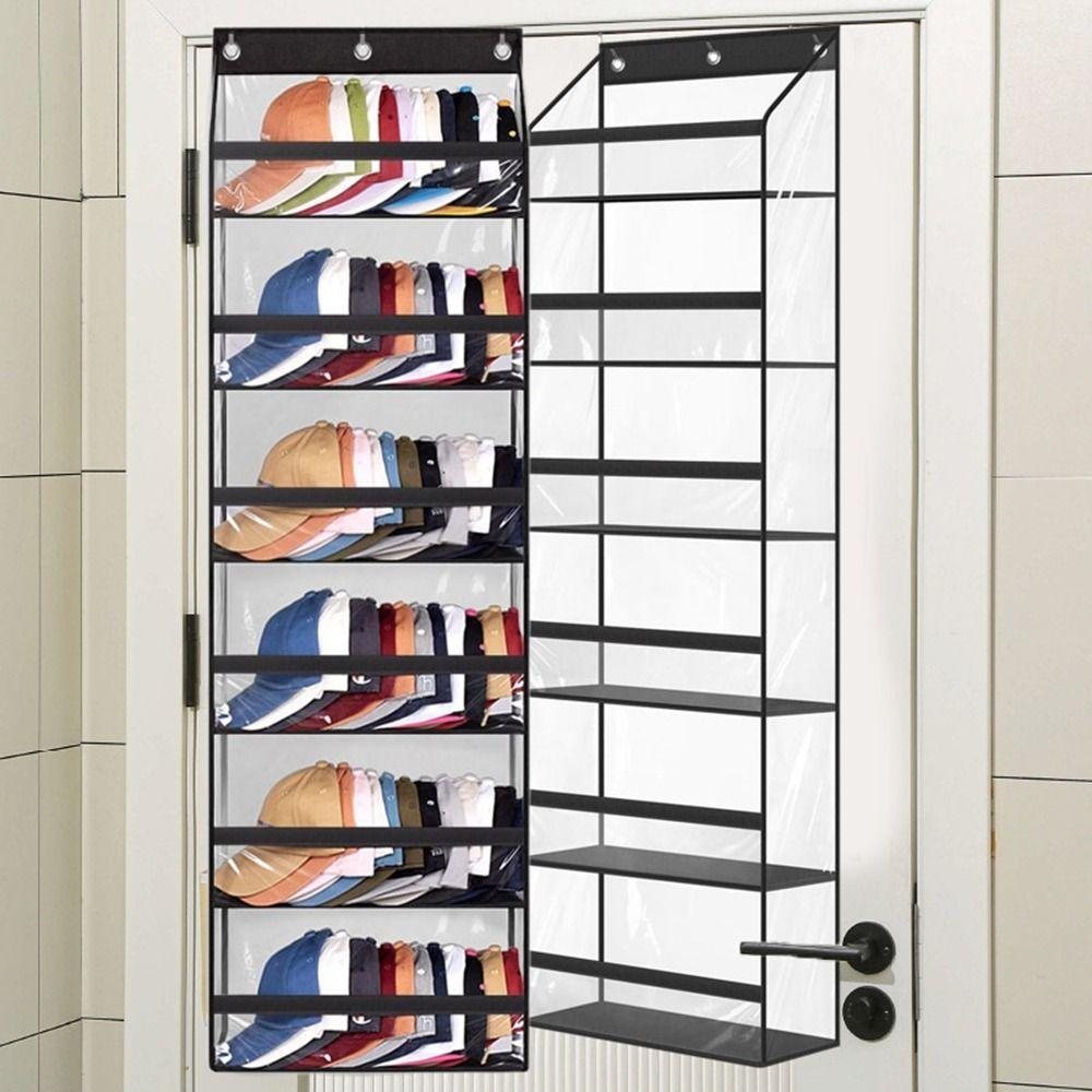 Wall Mounted Multi-layer Storage Bag Large Capacity Over The Door Organizer  Holds Up To 72 Caps