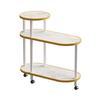 Three-Tier Storage Cart Wheeled Side Table with Wheels Portable for Small Areas