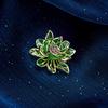 Bo Xin Yun Elegant Chinese Enamel Lotus Flower Brooch for Cheongsam