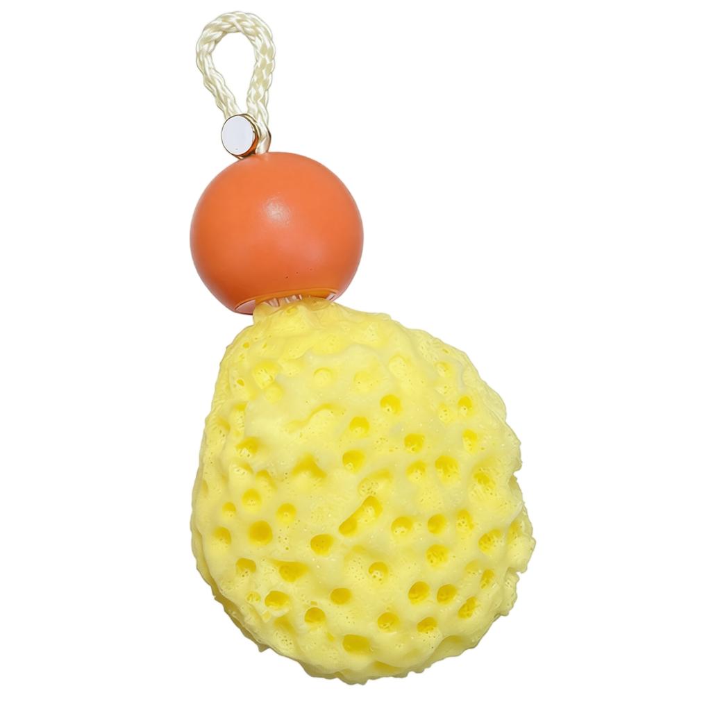 Creative Bath Sponge Shower Pouf with Hanging Rope Soft Textured Exfoliating Mesh Body Scrubber for Home Bathing and Personal Care