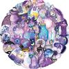 10/30/50pcs Transparent Purple Magic Witch Laser Stickers Gothic Aesthetic Sticker Decoration Scrapbooking Phone Luggage Decals
