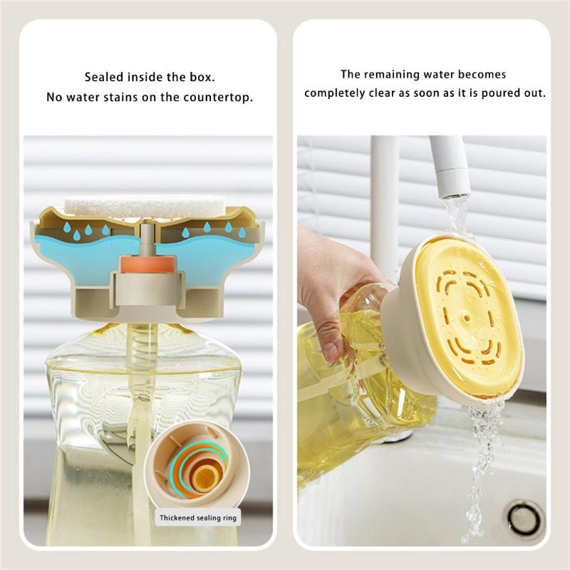 Hygienic Dishwashing Liquid Press Sink Hand Soap Dispenser Kitchen Detergent Presser Pump With Sponge Tray