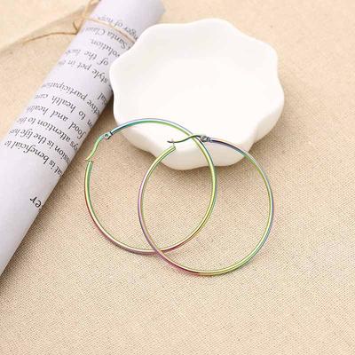 Large Earrings Exaggerated Big Ear Ring Fashion Earrings Titanium Steel Round Ear Clip Stainless Steel Earrings