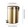 5L Champagne Gold Pedal Trash Can with Lid for Kitchen Use