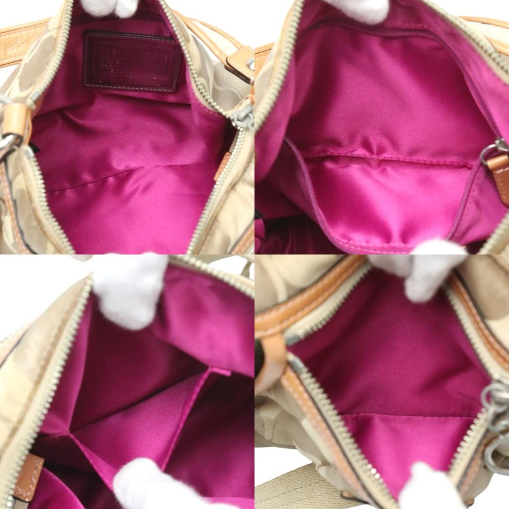 COACH Signature 2WAY Shoulder Bag leather beige Women F14562 Used