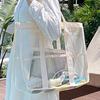 Swimming Bag, Waterproof PVC Large Capacity Beach Bag, Portable with Zipper/Button Closure Storage Bag, for Toiletry Cosmetics Organize