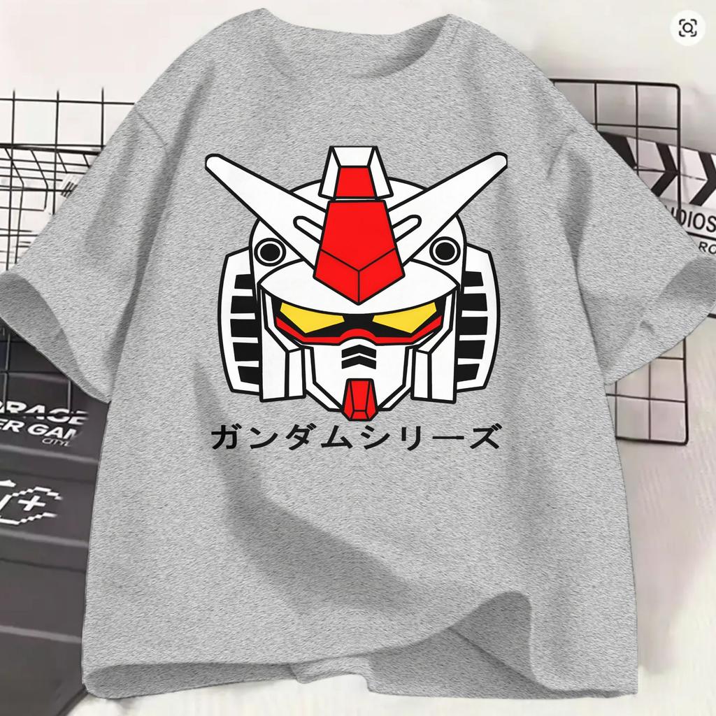 Gundam T Shirt Summer Logo Cotton TShirts For Unisex Trending Casual Tshirt Short Sleeve Y2k Casual Tees