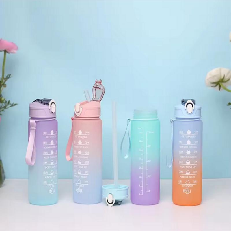 300ml/750ml/2L Water Bottle Motivational Sport Water Bottle Leakproof Bottles Drinking Outdoor Travel Gym Fitness Jugs