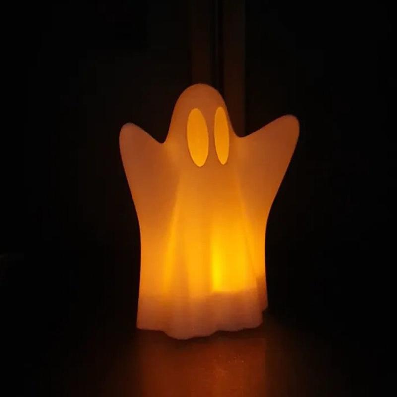 Halloween Cute Ghost Candle Holder 3D Printed Candlestick Night Light Cover Desktop Ornament Halloween Party Decorations